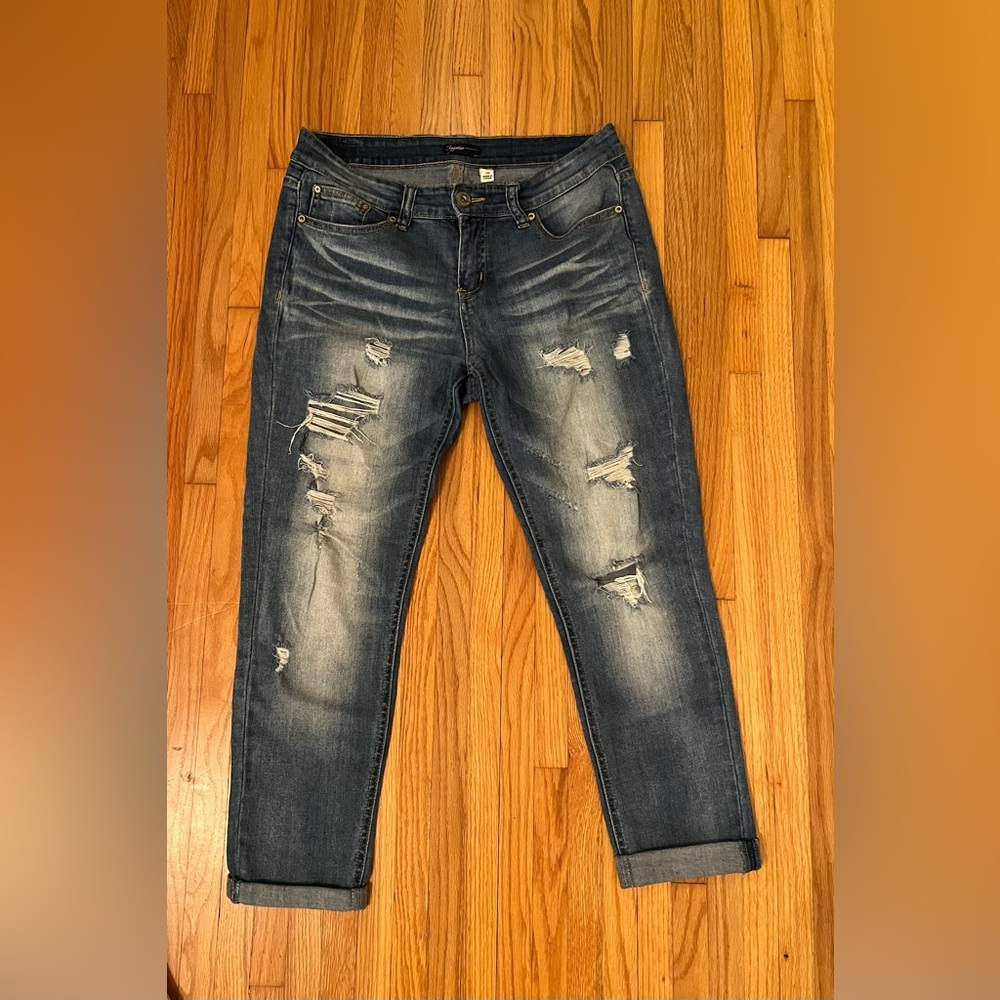 Supplies Distressed Skinny Cropped Jeans Size 10